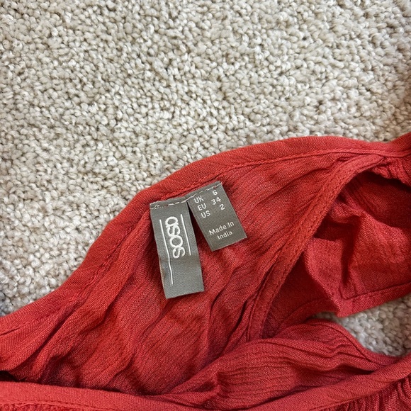 ASOS Red Sleeveless Ruffled Blouse - Picture 2 of 3